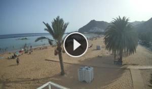Vista en vivo de la Playa de las Teresitas en Santa Cruz de Tenerife